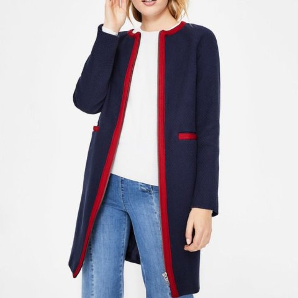 Boden NWT Eadie Textured Coat - Red Texture, US Size 2